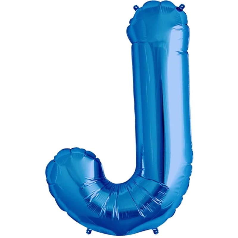 Blue Letter J Helium Filled - 34"