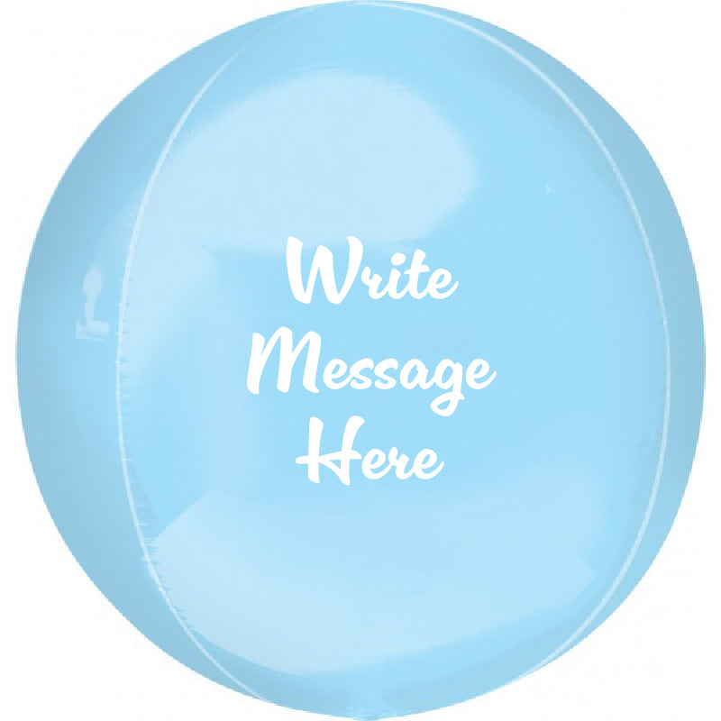 Round Shaped Personalised Orb Balloon - Blue