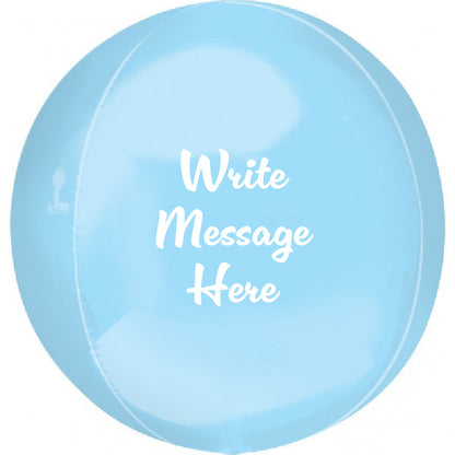 Round Shaped Personalised Orb Balloon - Blue