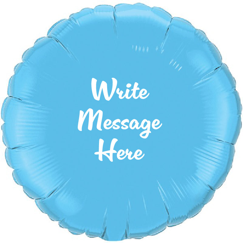Round Shaped Personalised Balloon - Blue