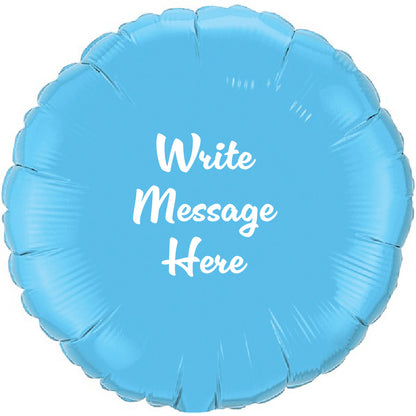 Round Shaped Personalised Balloon - Blue
