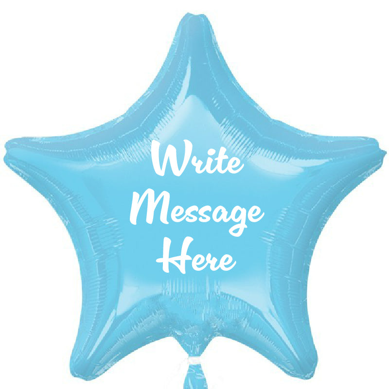 Star Shaped Personalised Balloon - Blue