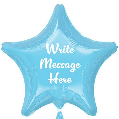 Star Shaped Personalised Balloon - Blue