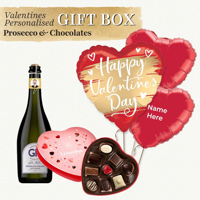Personalised Valentine Gift Box - Prosecco & Chocolates