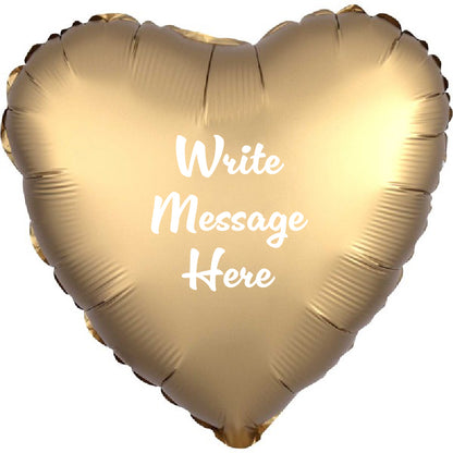 Heart Shaped Personalised Balloon - Gold