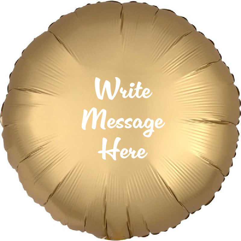 Round Shaped Personalised Balloon - Gold