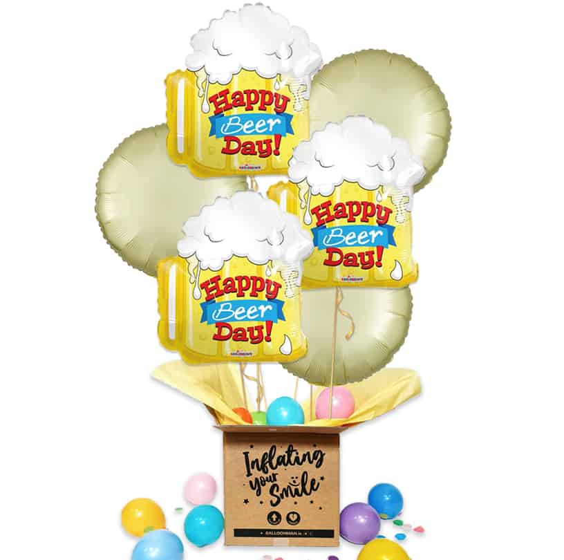 Happy Beer Day Foil Balloon Bouquet Delivery