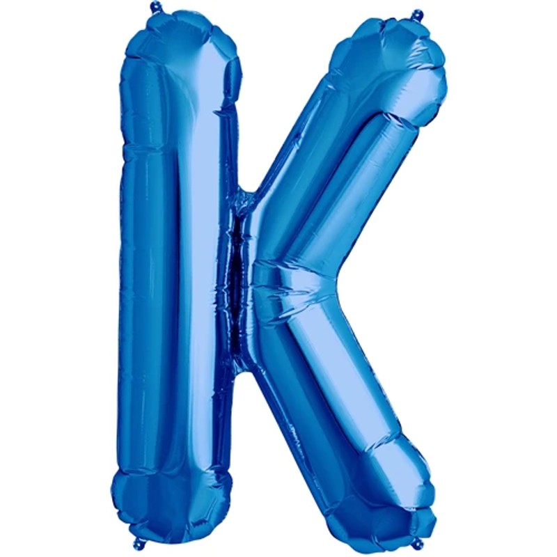 Blue Letter K Helium Filled - 34"