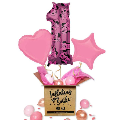 Pink Disney Minnie Mouse Number 1 Balloon Delivery