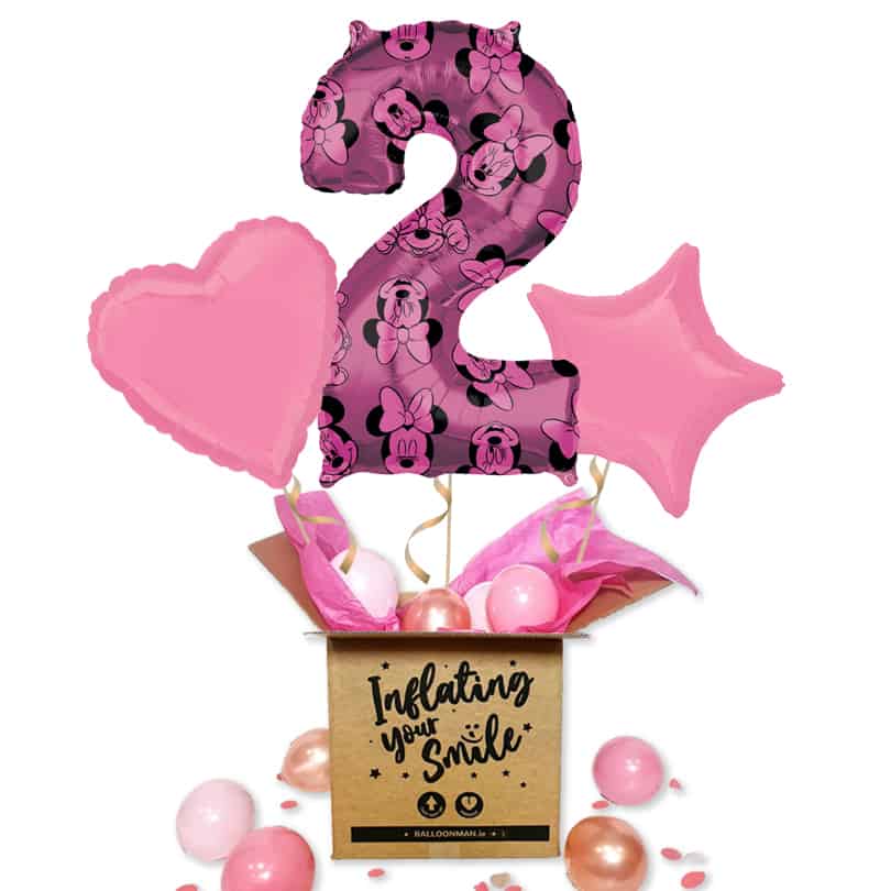 Pink Disney Minnie Mouse Number 2 Balloon Delivery