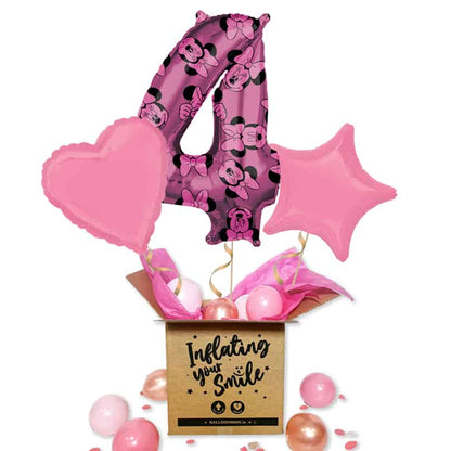 Pink Disney Minnie Mouse Number 4 Balloon Delivery