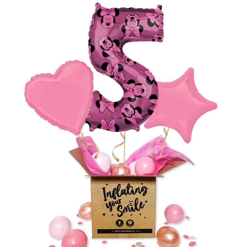 Pink Disney Minnie Mouse Number 5 Balloon Delivery