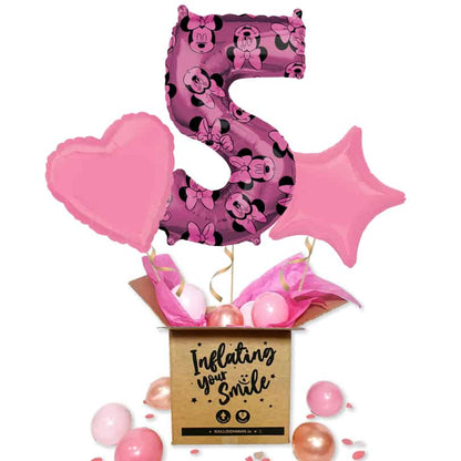 Pink Disney Minnie Mouse Number 5 Balloon Delivery