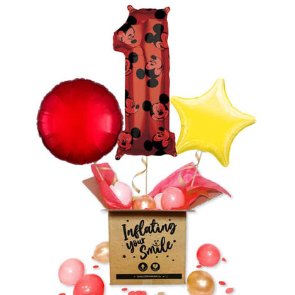 Red Disney Mickey Mouse Number 1 Balloon Delivery