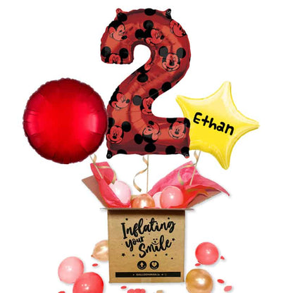 Red Disney Mickey Mouse Number 3 Balloon Delivery