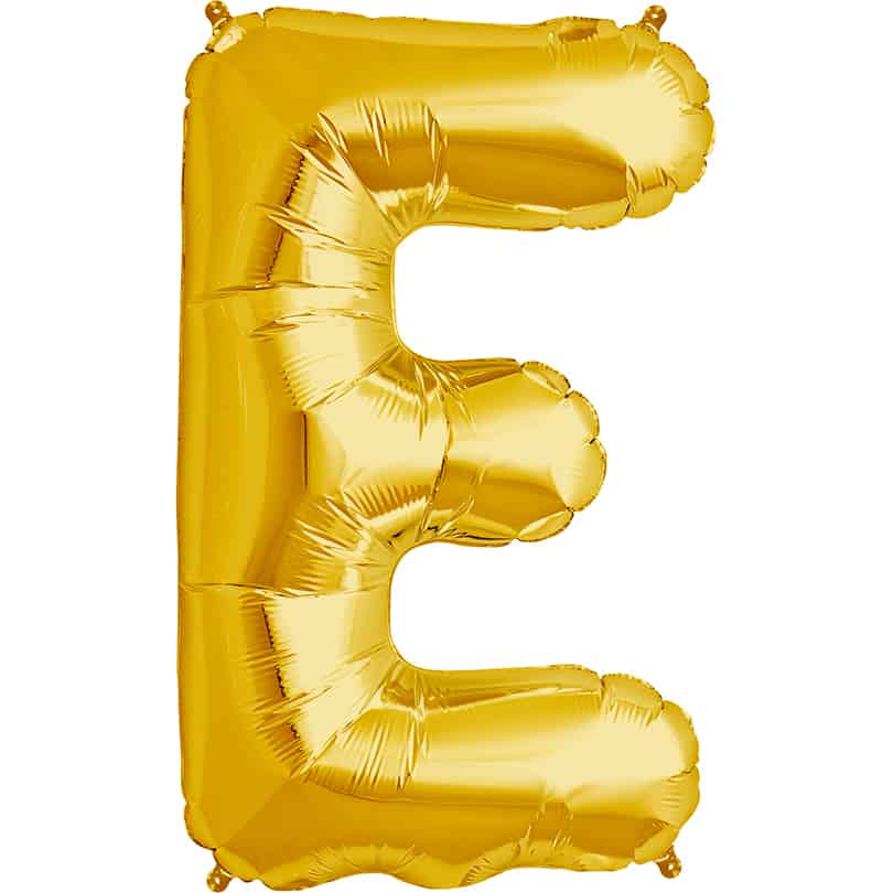 Gold Letter E Helium Filled - 34"