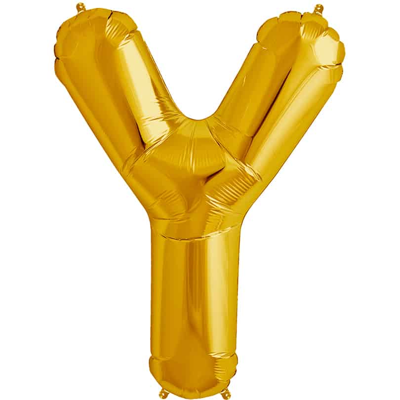 Gold Letter Y Helium Filled - 34"