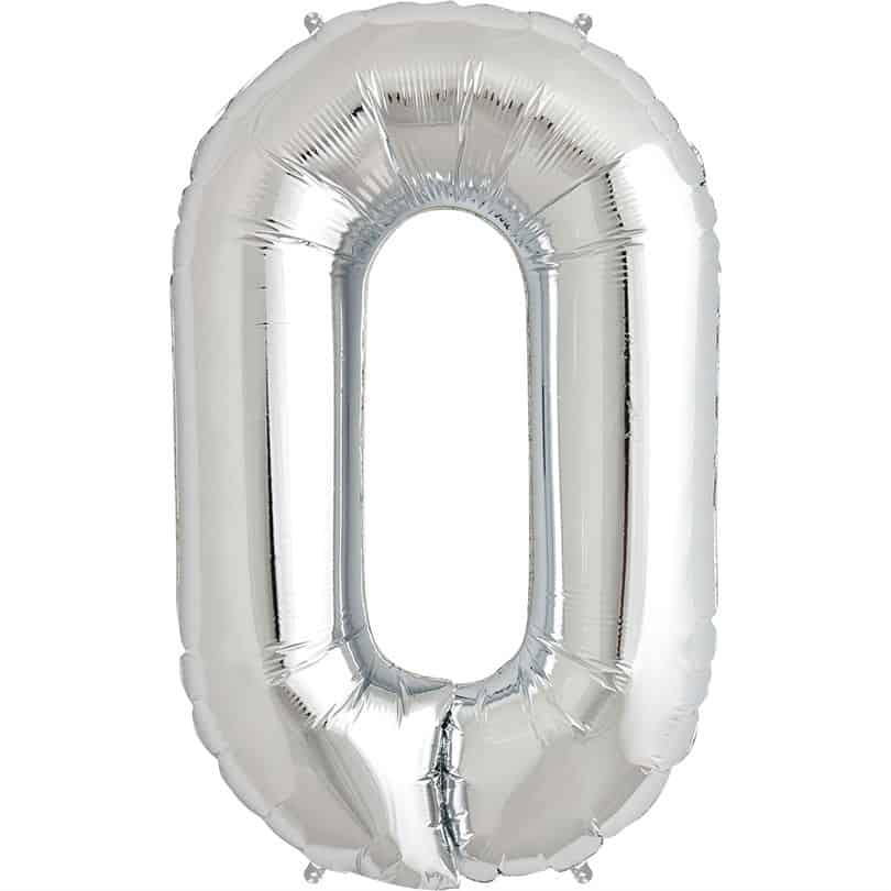 Silver Letter O Helium Filled - 34"