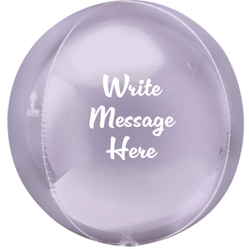 Round Shaped Personalised Orb Balloon - Lilac