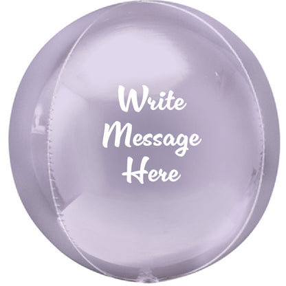 Round Shaped Personalised Orb Balloon - Lilac