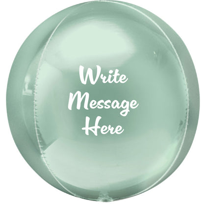 Round Shaped Personalised Orb Balloon - Mint Green