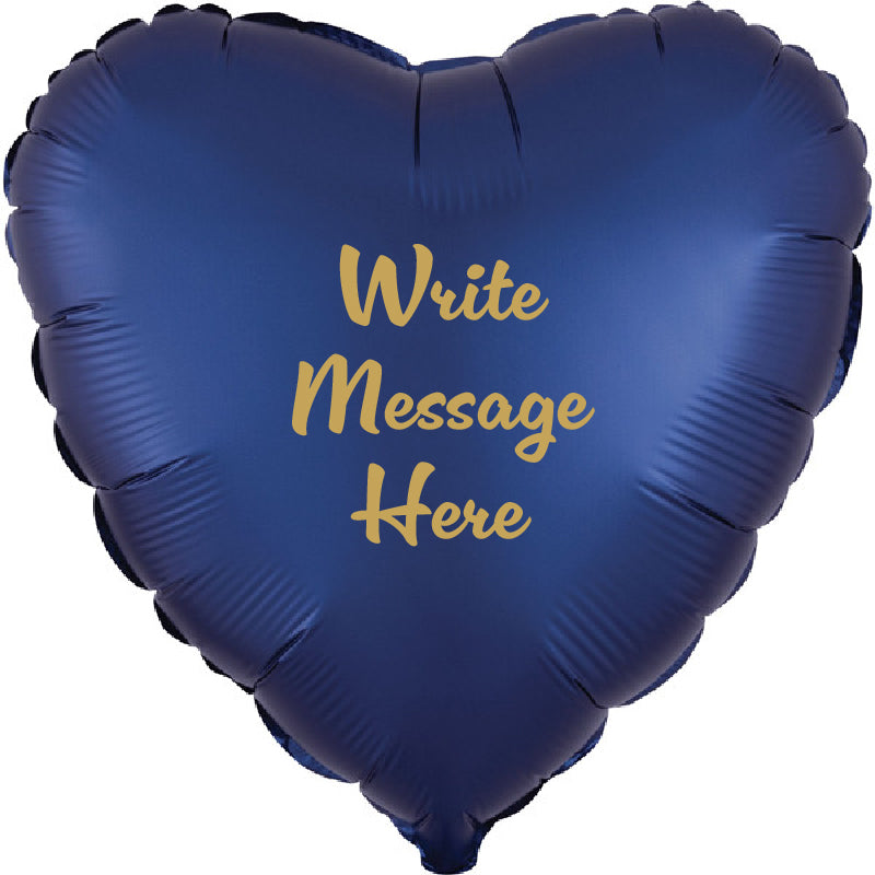 Heart Shaped Personalised Balloon - Navy