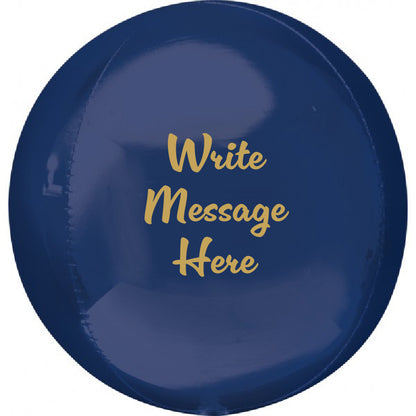 Round Shaped Personalised Orb Balloon - Navy