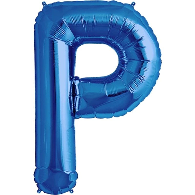 Blue Letter P Helium Filled - 34"