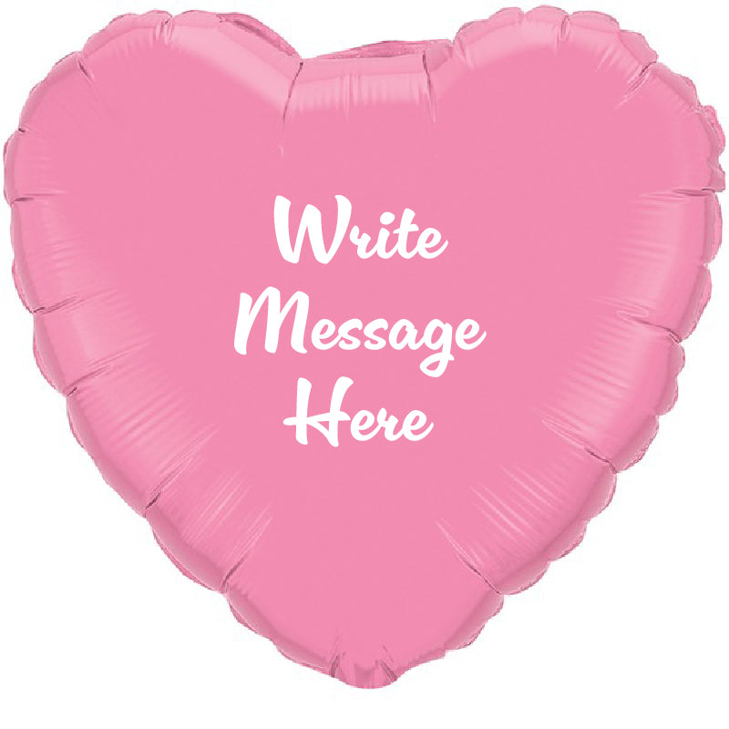 Heart Shaped Personalised Balloon - Pink