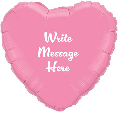 Heart Shaped Personalised Balloon - Pink