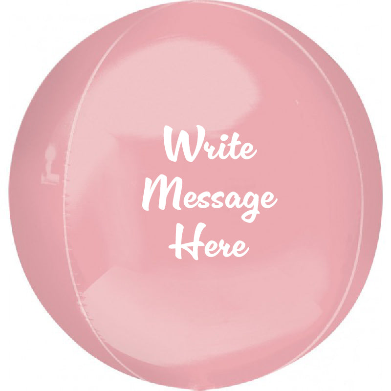 Round Shaped Personalised Orb Balloon - Pink
