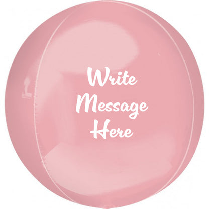 Round Shaped Personalised Orb Balloon - Pink