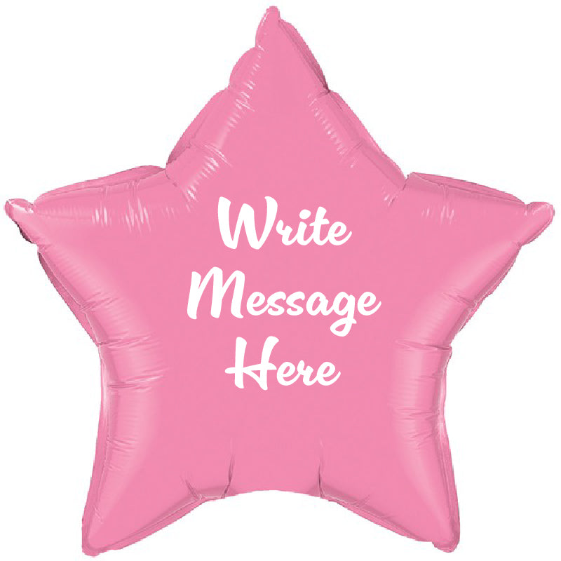 Star Shaped Personalised Balloon - Pink