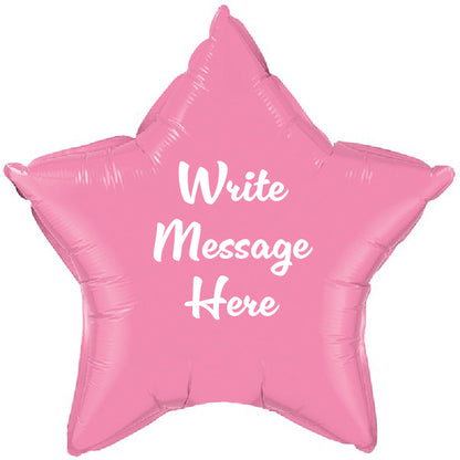Star Shaped Personalised Balloon - Pink
