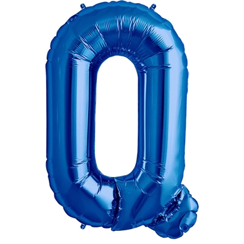 Blue Letter Q Helium Filled - 34"