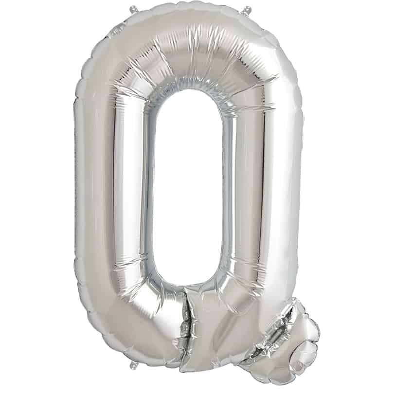 Silver Letter Q Helium Filled - 34"