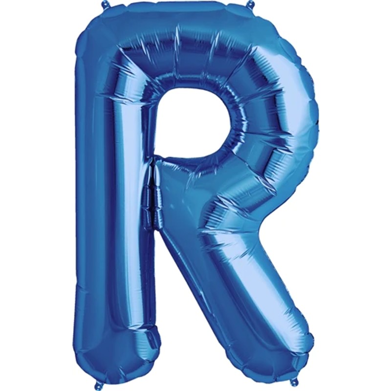 Blue Letter R Helium Filled - 34"