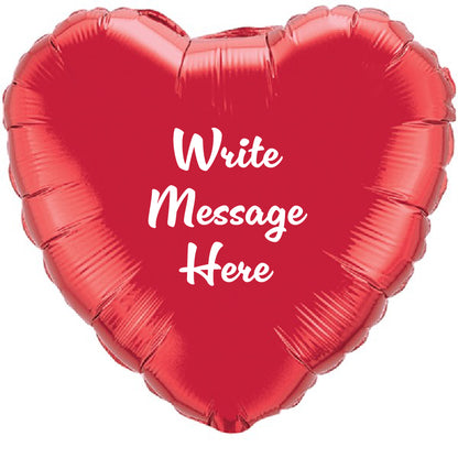 Heart Shaped Personalised Balloon - Red