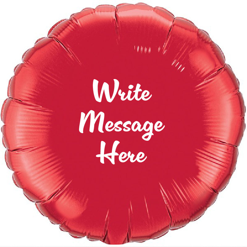 Round Shaped Personalised Balloon - Red
