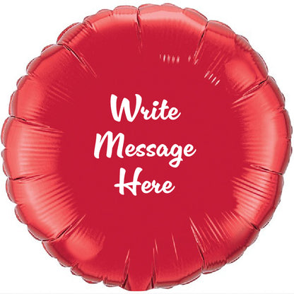 Round Shaped Personalised Balloon - Red