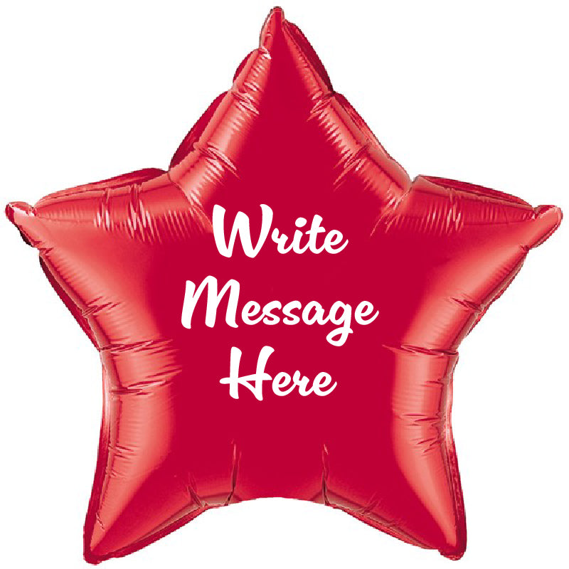 Star Shaped Personalised Balloon - Red
