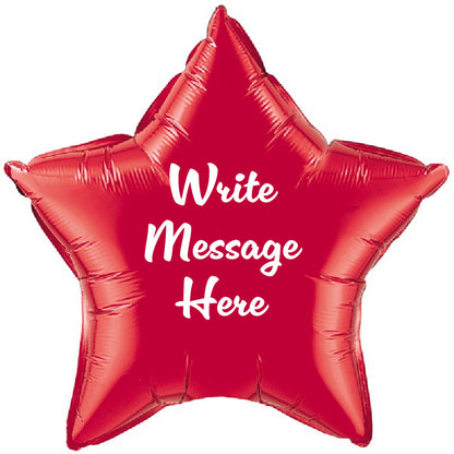 Star Shaped Personalised Balloon - Red