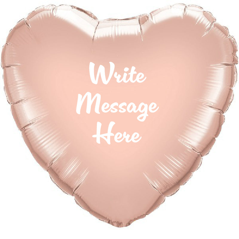 Heart Shaped Personalised Balloon - Rose Gold