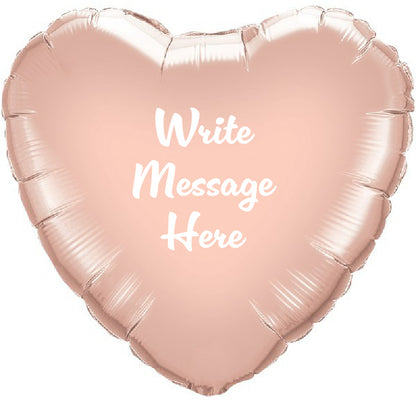 Heart Shaped Personalised Balloon - Rose Gold