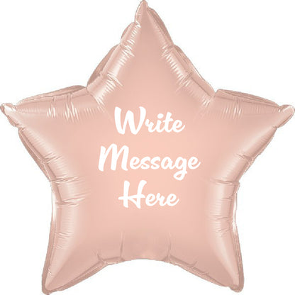 Star Shaped Personalised Balloon - Rose Gold