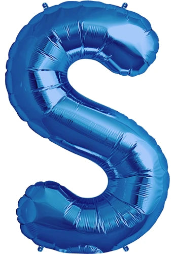 Blue Letter S Helium Filled - 34"