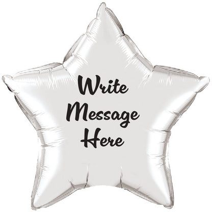 Star Shaped Personalised Balloon - Silver