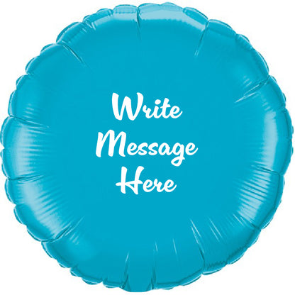 Round Shaped Personalised Balloon - Turquoise