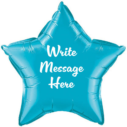 Star Shaped Personalised Balloon - Turquoise