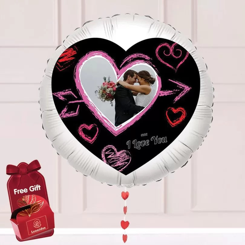 22" Personalised Photo Valentine Delivery - Chalk